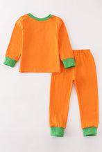 Load image into Gallery viewer, Orange halloween embroidery boy pajamas set
