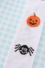 Load image into Gallery viewer, Blue halloween ghost pumpkin embroidery boy set
