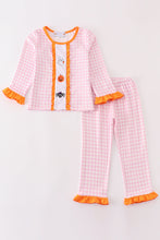 Load image into Gallery viewer, Pink halloween ghost pumpkin embroidery girl set
