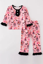 Load image into Gallery viewer, Pink halloween girl pajamas set
