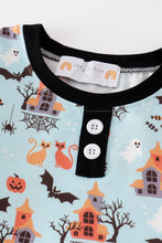 Load image into Gallery viewer, Blue halloween boy pajamas set
