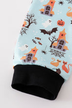 Load image into Gallery viewer, Blue halloween boy pajamas set
