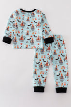 Load image into Gallery viewer, Blue halloween boy pajamas set
