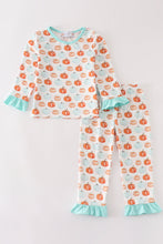 Load image into Gallery viewer, Pumkin print girl pajamas set
