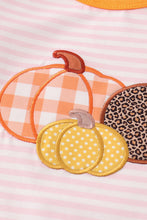 Load image into Gallery viewer, Pink stripe pumpkin applique girl set
