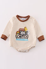 Load image into Gallery viewer, Noah&#39;s ark embroidery stripe boy bubble
