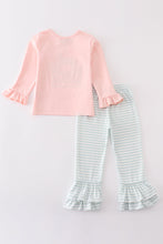 Load image into Gallery viewer, Pink noah&#39;s ark embroidery stripe girl set
