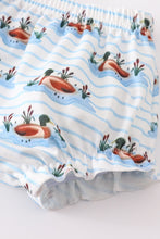 Load image into Gallery viewer, Forest duck french knot girl bloomer set
