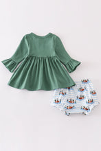 Load image into Gallery viewer, Forest duck french knot girl bloomer set
