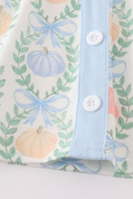 Load image into Gallery viewer, Blue pumpkin print baby girl set
