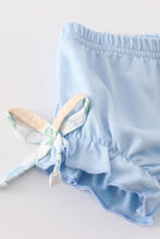 Load image into Gallery viewer, Blue pumpkin print baby girl set
