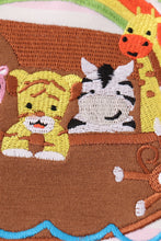 Load image into Gallery viewer, Pink stripe noah&#39;s ark animal applique baby set
