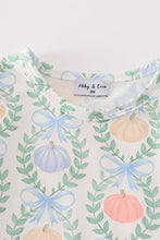 Load image into Gallery viewer, Blue pumpkin print girl romper
