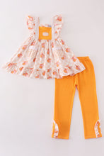 Load image into Gallery viewer, Orange pumpkin applique girl pants set
