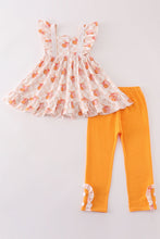 Load image into Gallery viewer, Orange pumpkin applique girl pants set
