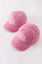 Load image into Gallery viewer, Pink sister embroidery baseball cap
