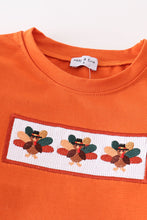 Load image into Gallery viewer, Orange turkey embroidery plaid boy set
