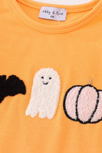 Load image into Gallery viewer, Orange halloween ghost pumpkin girl romper
