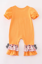 Load image into Gallery viewer, Orange halloween ghost pumpkin girl romper
