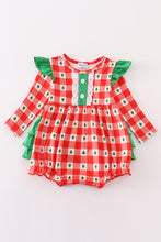 Load image into Gallery viewer, Red christmas tree gingham girl bubble
