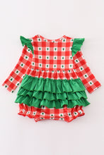 Load image into Gallery viewer, Red christmas tree gingham girl bubble
