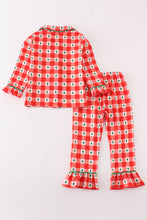 Load image into Gallery viewer, Red christmas tree gingham girl pajamas set
