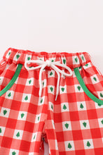 Load image into Gallery viewer, Red christmas tree gingham boy set
