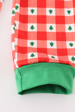 Load image into Gallery viewer, Red christmas tree gingham boy set
