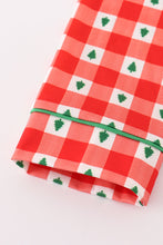 Load image into Gallery viewer, Red christmas tree gingham boy pajamas set
