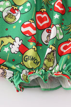 Load image into Gallery viewer, Green grinch print girl ruffle bubble
