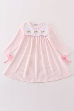 Load image into Gallery viewer, Pink stripe turkey embroidery dress
