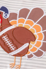 Load image into Gallery viewer, Rust stripe turkey applique boy top
