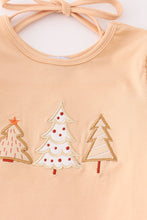 Load image into Gallery viewer, Khaki christmas tree applique girl set
