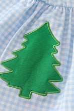 Load image into Gallery viewer, Green christmas tree embroidery girl bloomer set
