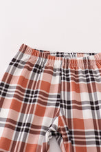 Load image into Gallery viewer, Rust plaid girl ruffle pants set
