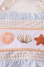 Load image into Gallery viewer, Khaki shells starfish french knot 2pc girl swimsuit
