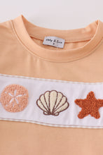 Load image into Gallery viewer, Khaki shells starfish french knot boy set
