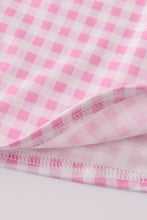 Load image into Gallery viewer, Pink golf embroidery gingham girl dress
