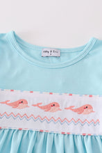 Load image into Gallery viewer, Blue whale embroidery girl set
