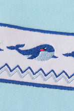 Load image into Gallery viewer, Blue whale embroidery boy set
