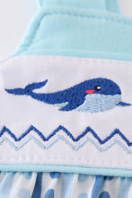 Load image into Gallery viewer, Blue whale embroidery boy bubble
