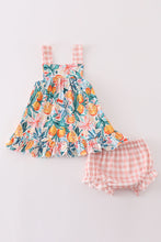 Load image into Gallery viewer, Citrus Bloom print girl bloomer set
