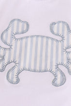 Load image into Gallery viewer, White crab applique boy bloomer set
