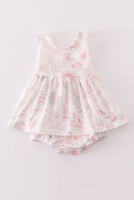 Load image into Gallery viewer, Pink Blush Meadow smocked girl bubble
