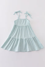 Load image into Gallery viewer, Blue tiered strap girl dress
