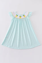 Load image into Gallery viewer, Mint lemon embroidery girl dress
