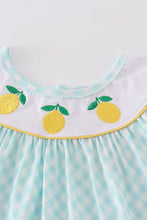 Load image into Gallery viewer, Mint lemon embroidery girl dress
