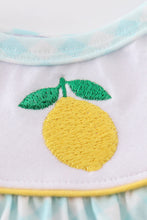 Load image into Gallery viewer, Mint lemon embroidery girl dress
