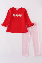 Load image into Gallery viewer, Red valentine&#39;s day heart embroidery girl set
