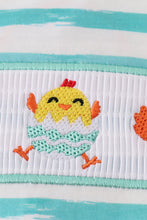 Load image into Gallery viewer, Chicken embroidery stripe romper
